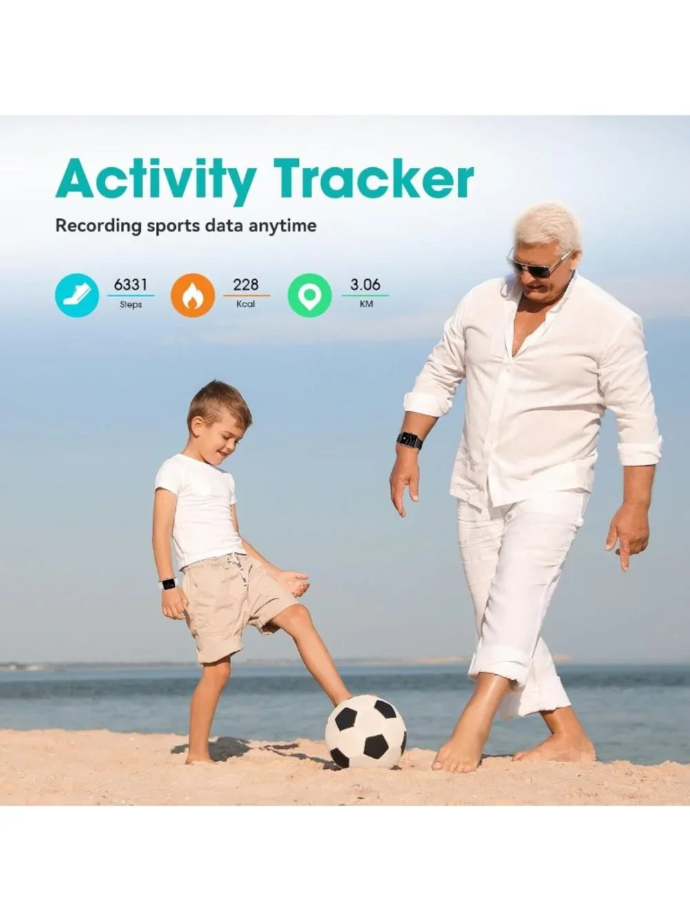 Senior-Friendly Pedometer Watch - No App or Phone Needed, Easy Fitness Tracker